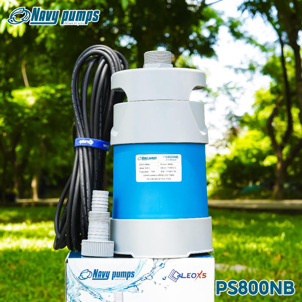 Máy Bơm Chìm Thân Nhựa Chuyên Nước Sạch, Nước Mặn, Nước Phèn công suất lớn 800W Chống Ăn Mòn P800NB