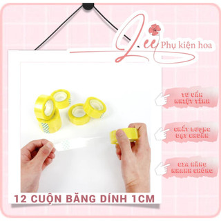 Băng keo dính 1cm cọc 12 cuộn, loai dày dai 240g