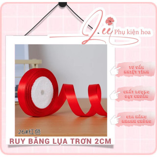Cuộn dây ruy băng lụa 2cm, ruy băng trơn dài 25y
