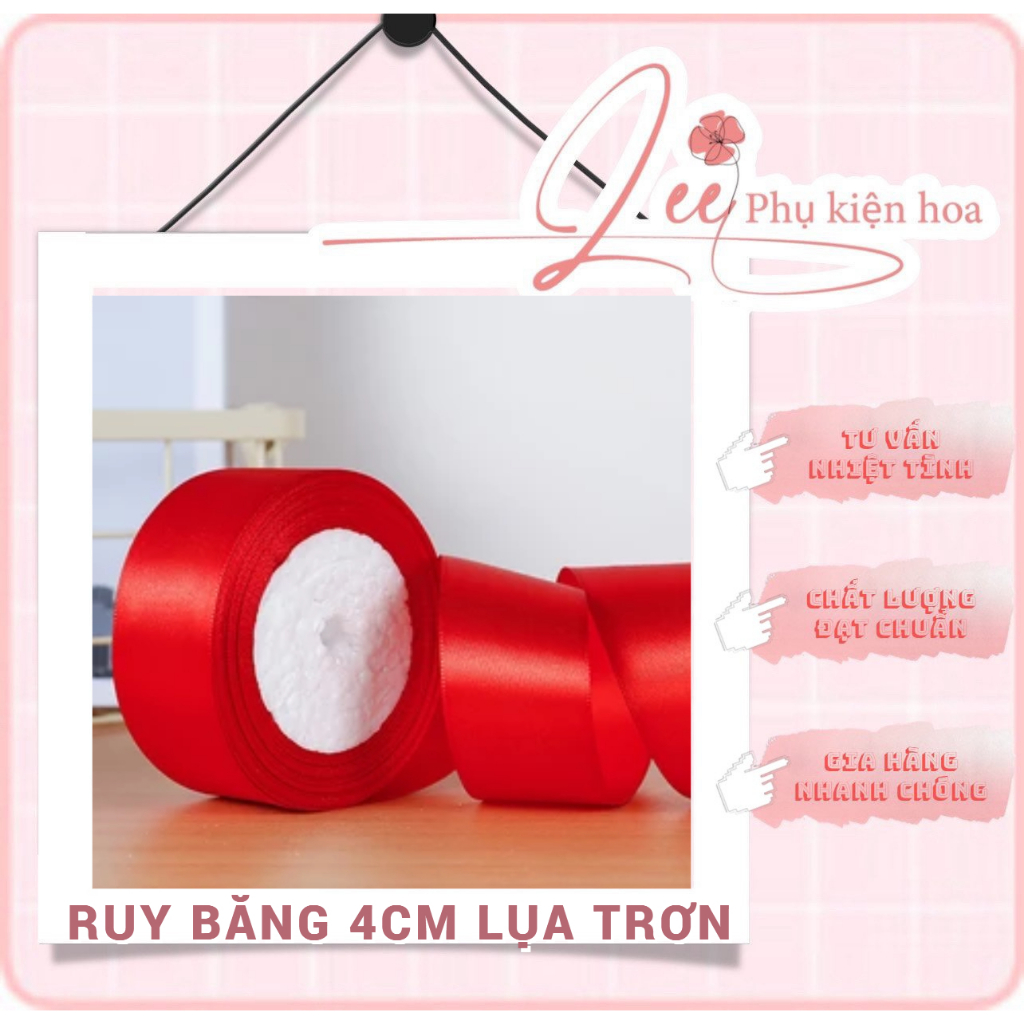 Ruy Băng Lụa Trơn 4cm, Cuộn 25Y