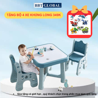 [ TẶNG 4 XE KHỦNG LONG]Bàn ghế trẻ em style Hàn Quốc BBT Global cao cấp BB101