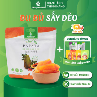Đu đủ sấy dẻo thượng hạng Nonglamfood túi 50g | Quà tặng healthy cao cấp cho người thân, bạn bè