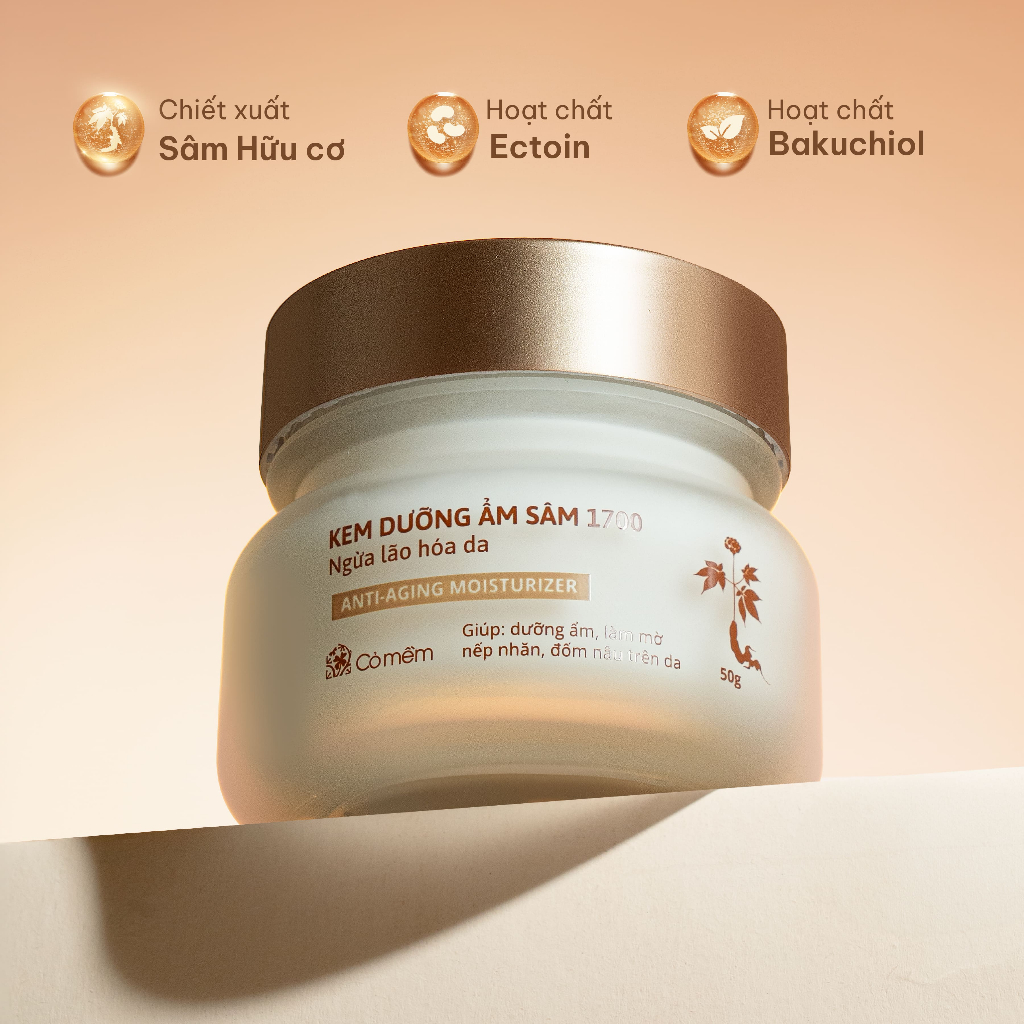 Kem dưỡng ẩm da mặt Sâm 1700 Ngừa Lão Hoá da Giúp Mờ Nếp Nhăn Và Đốm Nâu Cỏ Mềm 50g
