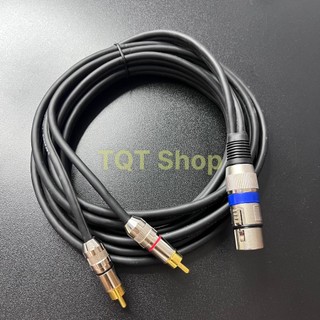 Dây sub điện Canon cái ra 2 AV cao cấp Dài 3M - Dây Canon cái ra 2 AV hoa sen (vang xuống sub)