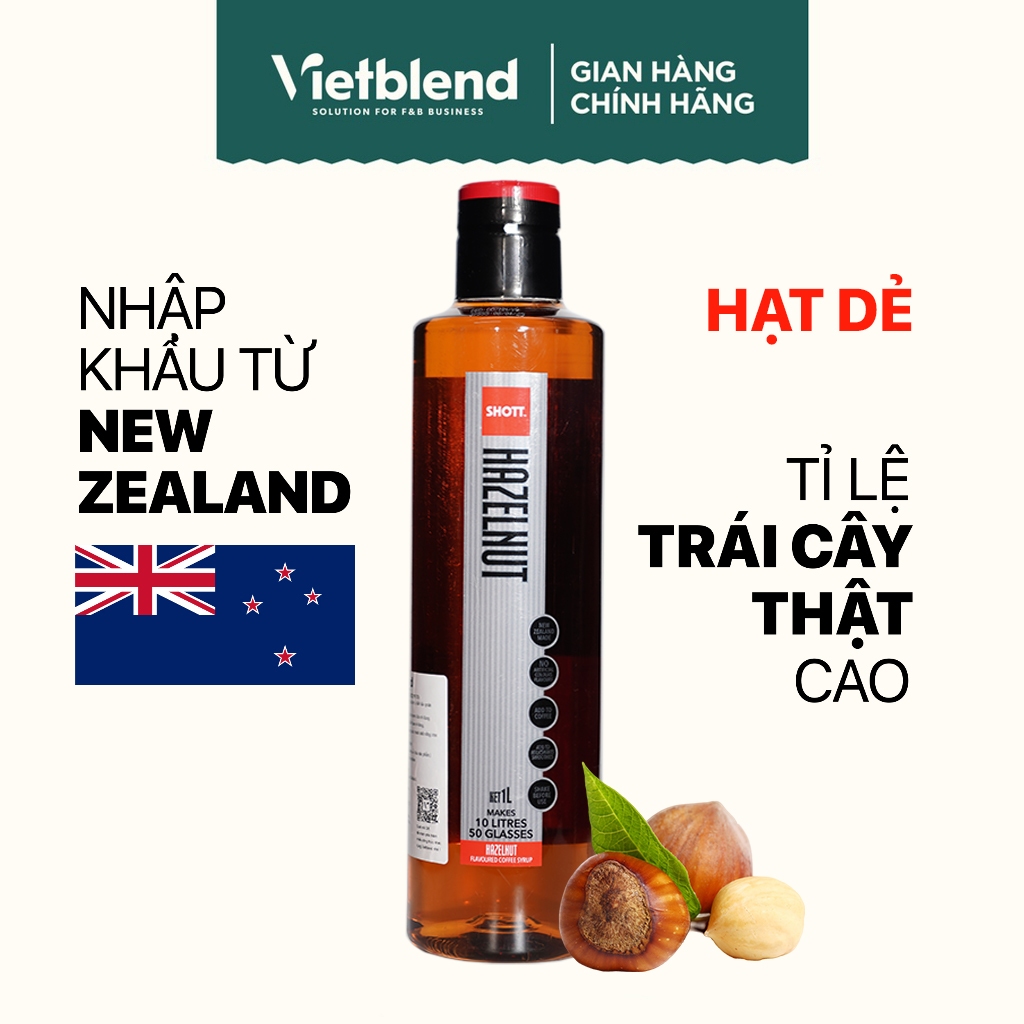 Syrup SHOTT Vị Hạt Dẻ (Hazelnut) Chai 1 Lít