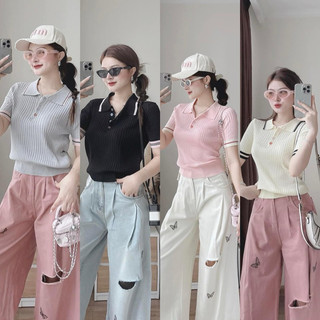 Áo len mongtogi cổ sơ mi