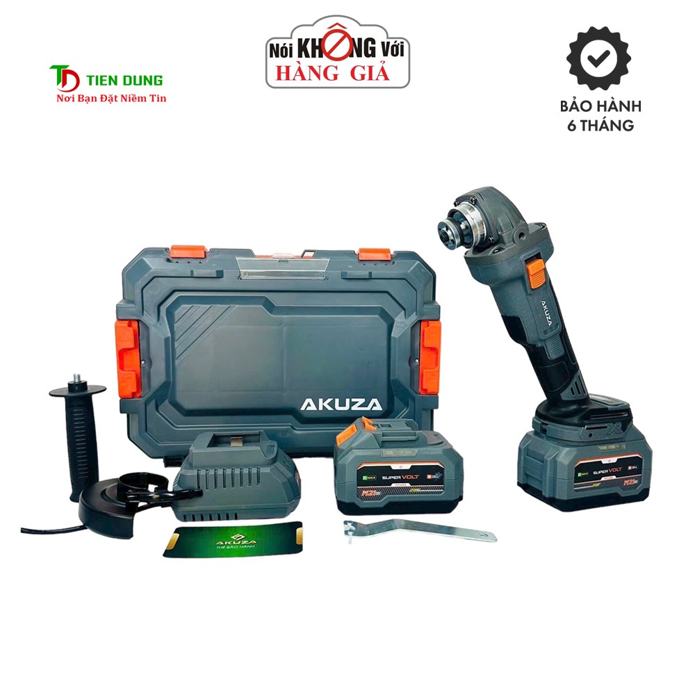 Máy mài pin AKUZA 01BL cao cấp không chổi than có chỉnh lực điện tử, pin 15 cell Mẫu Mới 2024