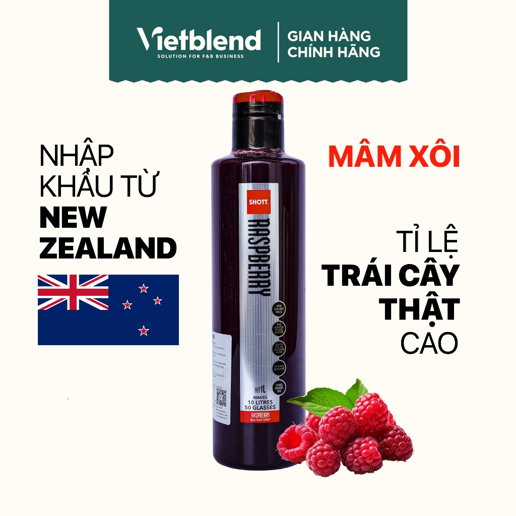 Syrup SHOTT Vị Mâm Xôi (Raspberry) Chai 1 Lít