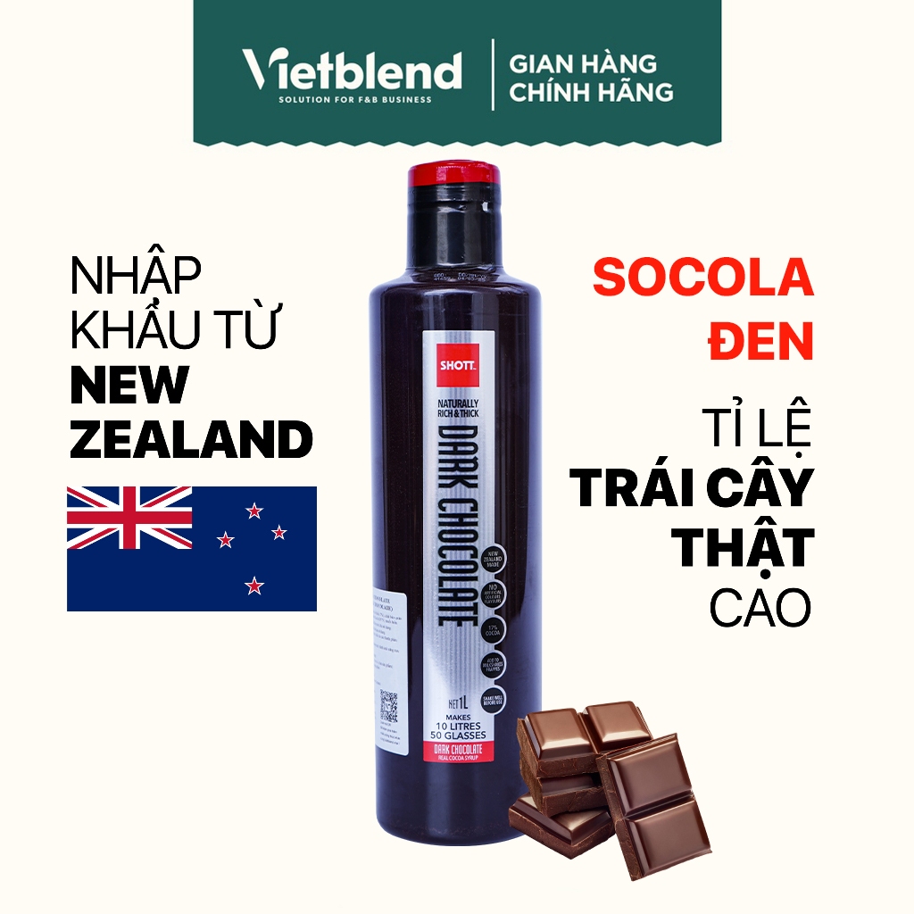 Syrup SHOTT Vị Dark Chocolate Chai 1 Lít
