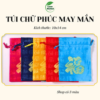 Túi Chữ Phúc 10x14cm đỏ dây rút may mắn túi dây rút làm túi thơm, đựng đồ nhà cửa ,đựng trang sức