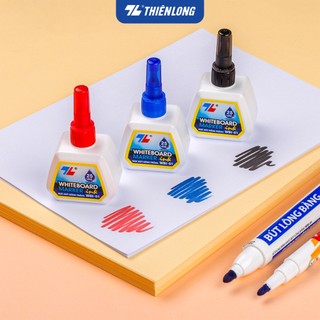 Mực bút lông bảng bôi được WBI-01 Thiên Long 3 màu, xanh/đỏ/đen, bơm tiện lợi, mực tươi, khô nhanh, tiêu chuẩn quốc tế