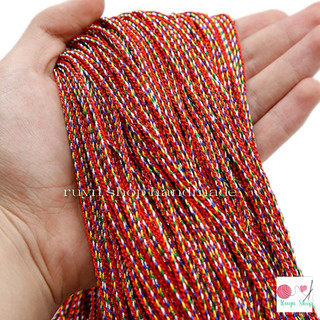 Bó 20m dây dệt thổ cẩm/dây ngũ sắc làm vòng tay size 2mm