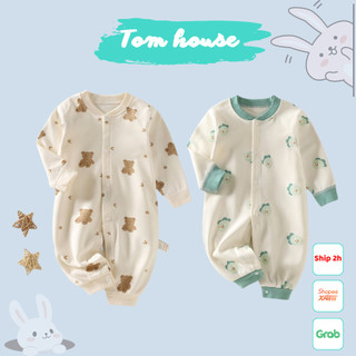 Sleepsuit body dài tay thu đông cotton thấm hút mồ hôi cho bé trai bé gái sơ sinh 𝟏𝟎𝐁𝐃𝐃