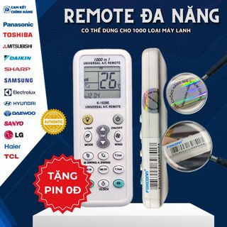 Điều Khiển Điều Hòa Đa Năng Máy Lạnh K-1028e 1000in1 FOXCONN tặng pin (loại xịn) cao cấp hơn ChungHop có tem chính hãng