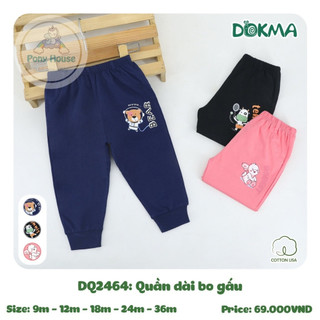 Quần dài dokma chất cotton mềm mại cho bé trai bé gái size 6-9m đến 24-36m qd2464