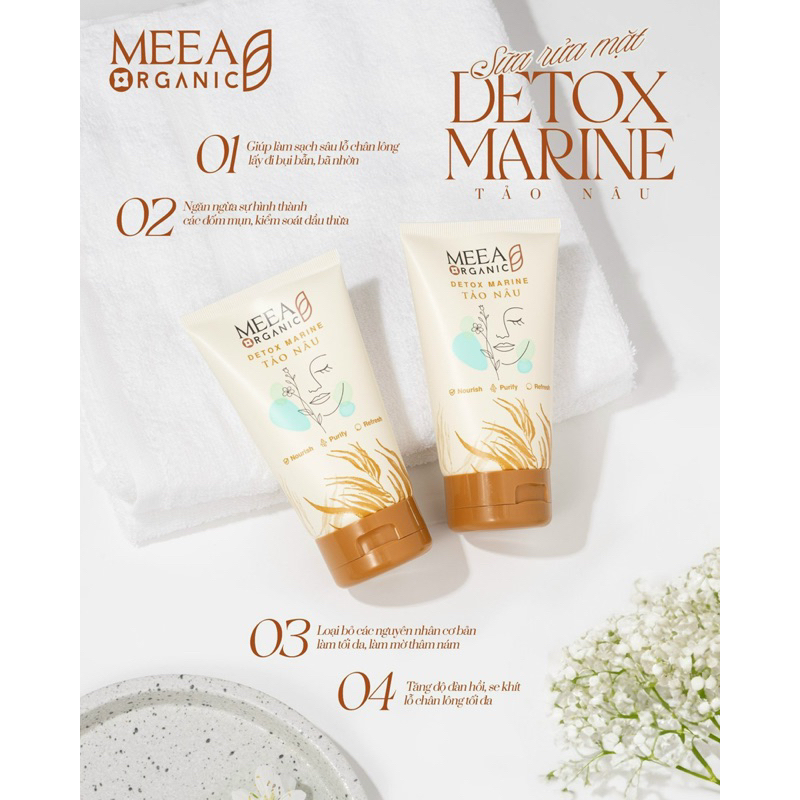 Sữa Rửa Mặt Tảo Nâu Meea Organic  Detox  Marine 100ML Chính Hãng  - SRM Dịu Da