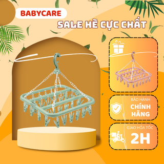 Móc nhựa chùm 32 kẹp phơi tất vớ đồ trẻ sơ sinh