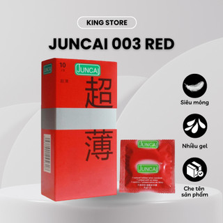 Bao cao su JUNCAI 003 Red siêu mỏng nhiều gel kéo dài thời gian quan hệ