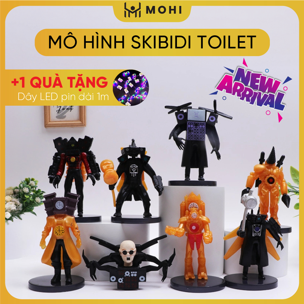 [Tặng LED] - Mô hình nhân vật trong Skibidi Toilet Người Đàn Ông Speakerman Người Đàn Ông Quái Dị