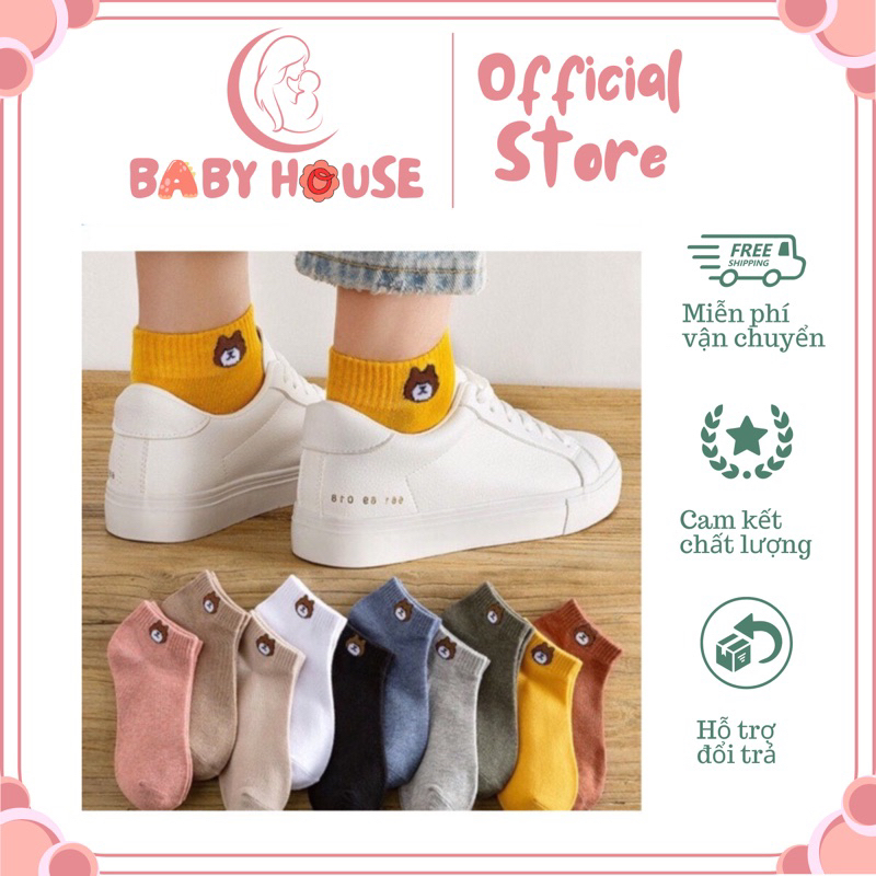 Set 5 đôi tất gấu ngắn cổ cho mẹ