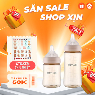 Bình sữa Moyuum hàn quốc 170ml/ 270ml chính hàng, phụ kiện núm ty cho bé từ sơ sinh đến 8m