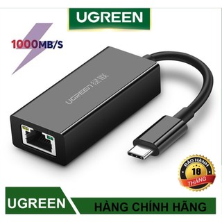 Cáp chuyển USB C to LAN Ugreen 50307 US236 (tốc độ lan 1Gbps, đèn led)