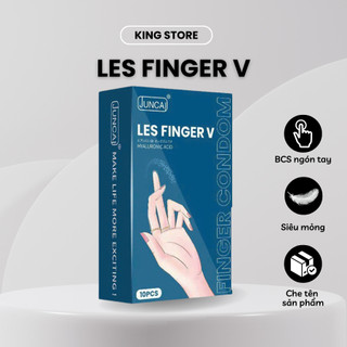 Bao cao su ngón tay Juncai LES FINGER V hộp 10 cái siêu mỏng nhiều gel hương vani dịu nhẹ