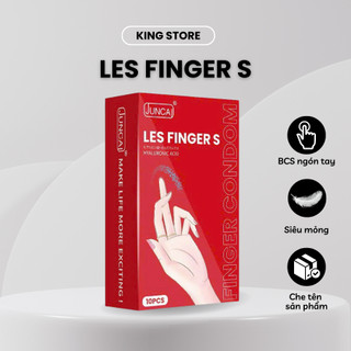 Bao cao su ngón tay Juncai LES FINGER S hộp 10 cái siêu mỏng nhiều gel hương dâu dịu nhẹ