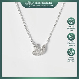 Dây chuyền bạc nữ TLEE mẫu thiên nga trắng đính đá lấp lánh TLEE JEWELRY D0131