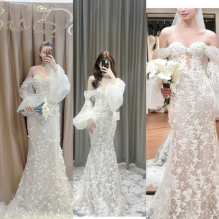 Váy cá cao cấp 3 trong 1 phong cách douyin- khung định hình hoa 3D