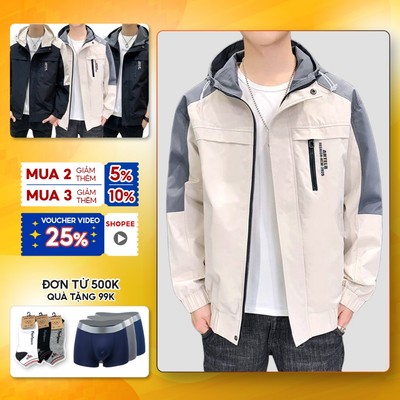 Áo khoác dù nam có nón Pigofashion AKD23 chọn màu
