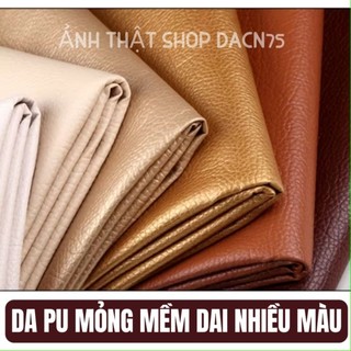 Vải da pu lót nhung làm handmade khổ lớn