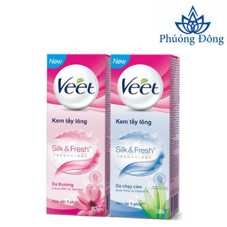 Kem Tẩy Lông VEET Silk & Fresh Sensitive Tuýp 25g/50g Chính hãng