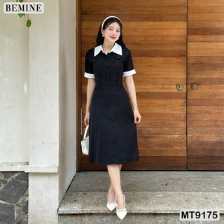 Đầm thiết kế cổ phối sơ mi dáng chữ A BEMINE MT9175
