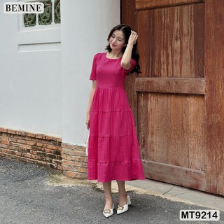 Đầm thiết kế cổ tròn dáng xòe dài BEMINE MT9214