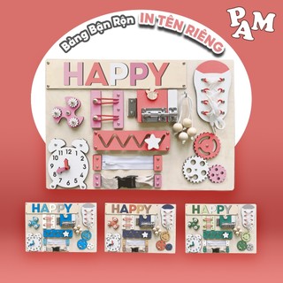 PAM Bảng Bận Rộn HAPPY Đồ Chơi trí tuệ phát triển tư duy Cho Bé in tên riêng