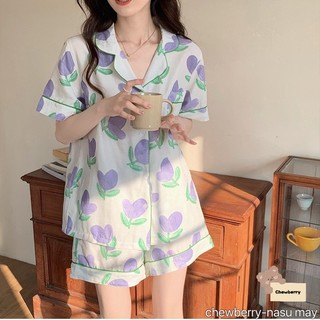Pyjama Nữ Tim Xanh 🦋 Set Mặc Nhà Trái Tim Bộ Ngủ Đồ Ngủ Nữ 🦋