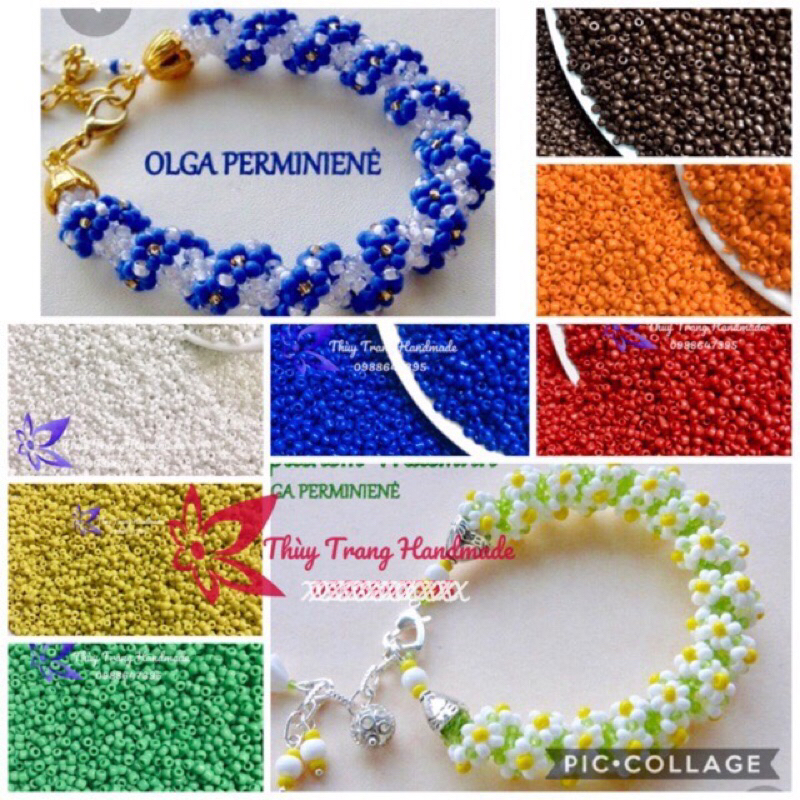 (mua từ 5 giá 5.000đ/gói 10g) 10g HẠT CƯỜM làm đồ thủ công trang trí, nguyên liệu handmade, vòng tay, hạt cườm thuỷ tinh