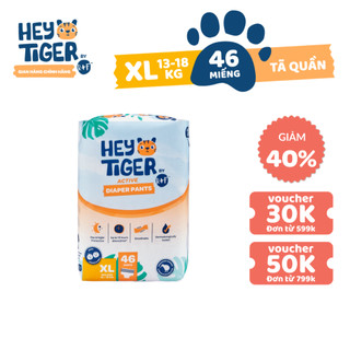 Tã/bỉm quần hey tiger jumbo size xl - 46 miếng