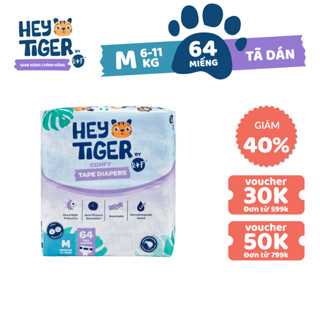Tã Bỉm Dán Hey Tiger Jumbo Size M (6-11kg) - 64 miếng