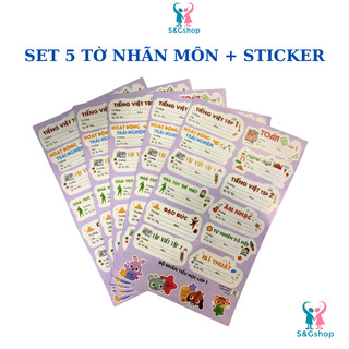 Set 50 cái nhãn vở học sinh khổ lớn có sẵn keo dán
