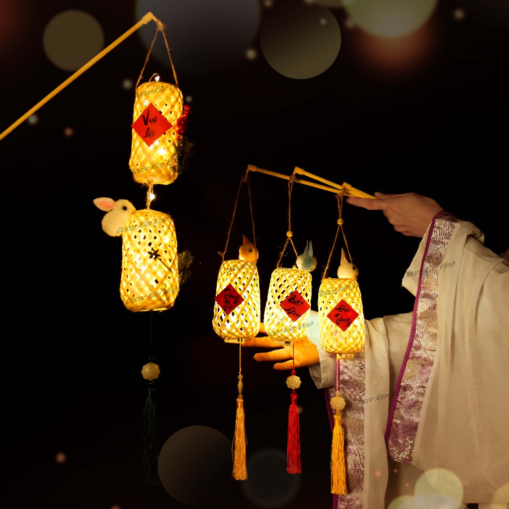 Lồng Đèn Trung Thu Kèm Đèn Phong Cách Trang Nhã TT04 Trang Trí Trung Thu