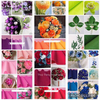 GIẤY NHÚN Ý (ITALY) cao cấp các màu để làm hoa giấy, nguyên liệu handmade
