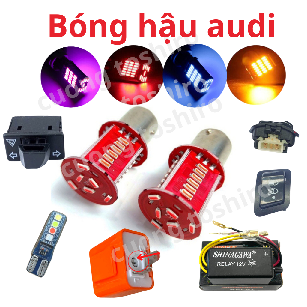 Đèn hậu audi nháy stop f1 chạy hiệu ứng lambogini đuổi lắp wave vision dream sirius future xinhan t15, còi nhại cục chớp