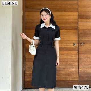 Đầm thiết kế cổ phối sơ mi dáng chữ A BEMINE MT9175