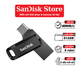 Usb 3.2 otg sandisk ultra dual drive go type-c sdddc3-g46 64gb/128gb/256gb/512gb 400mb/s bh 5 năm