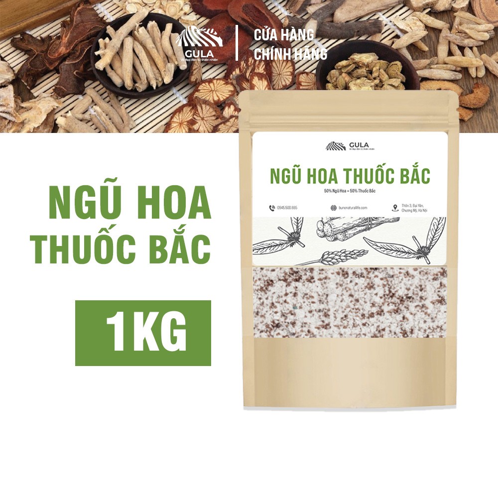 Bột Ngũ Hoa Thuốc Bắc [ 1KG ] Mặt nạ nguyên chất giúp giảm mụn, dưỡng trắng da - GULA
