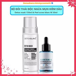 [Chính hãng]Bộ đôi thải độc ngừa mụn xóa mờ thâm dưỡng trắng Detox Blanc (Detox mask+Serum M)