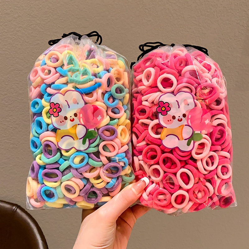 Set 100 Dây Buộc Tóc cho bé gái, Dây buộc tóc thun co dãn mini dễ thương cho bé gái.