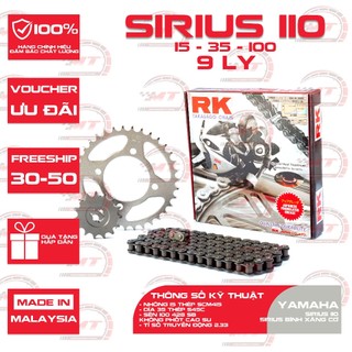 Nhông sên dĩa RK xe Sirius bình xăng cơ thương hiệu Nhật Bản
